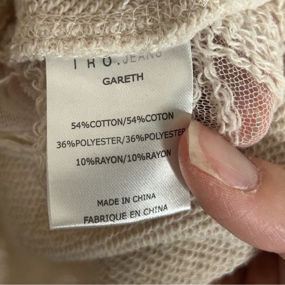 IRO Cenix Woman's Cream Off White Distressed Raw Hem Sweatshirt - Picture 9 of 12